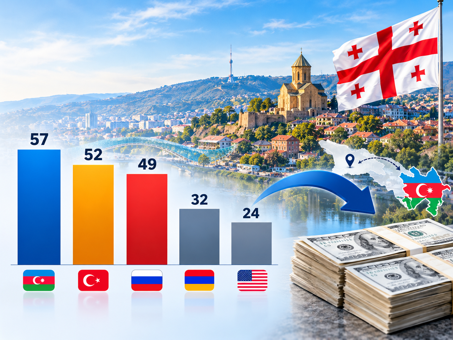 Azerbaijan tops list of money transfers out of Georgia