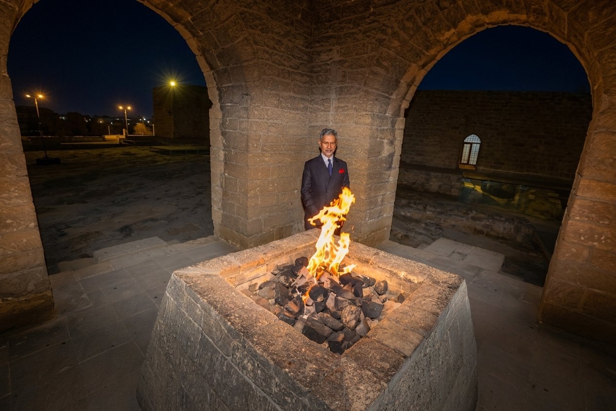 India’s foreign minister visits Baku’s Ateshgah fire temple